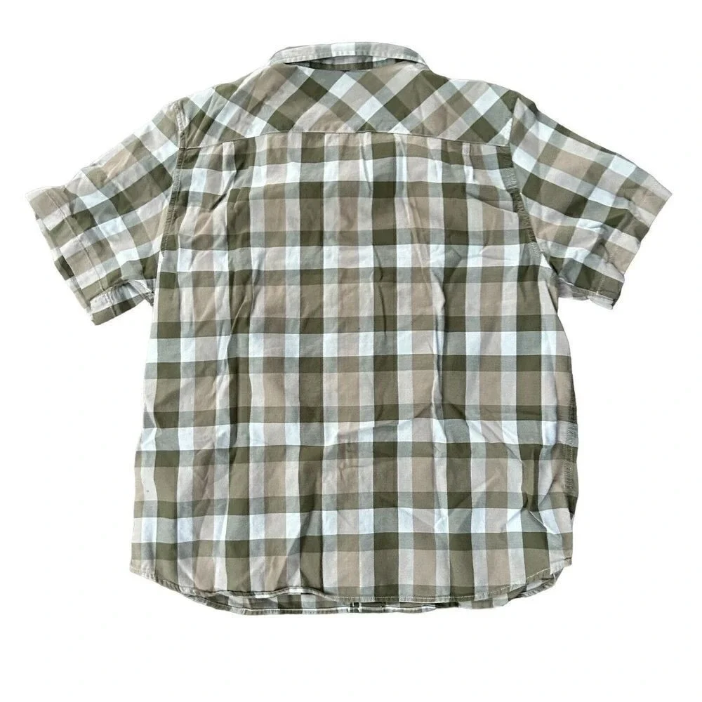 The North Face Men's Short Sleeve Button Down Striped Plaid Shirt Sz‎ XL Cotton